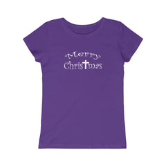 Girls Princess Tee "Merry Christmas" in 7 Colors and 5 Sizes (4339515490398)