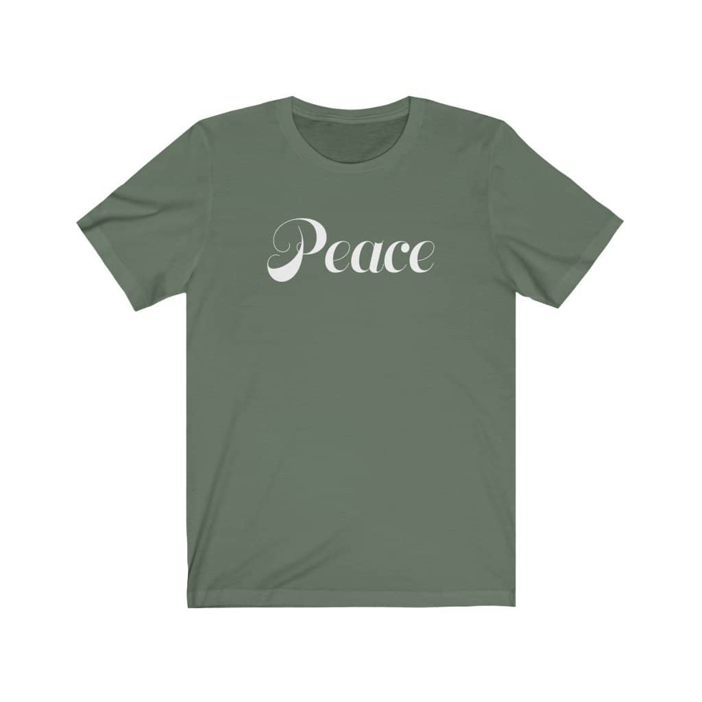 Bella & Canvas Short Sleeve Tee "Peace" white font (4767531728990)