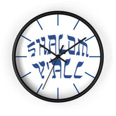 Wall Clock "Shalom Y'all" blue font