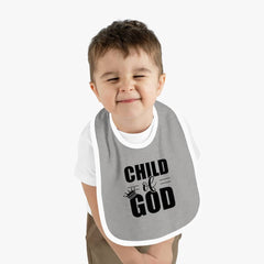 Contrast Trim Jersey Baby Bib "Child of God"