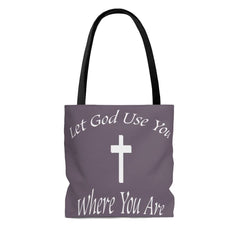 AOP Tote Bag "Let God Use You" in 3 Sizes (3931393949790)