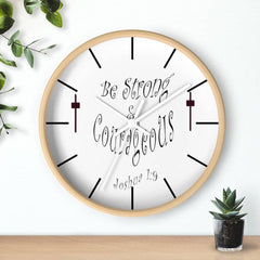 Wall clock "Be Strong & Courageous" (3958407069790)