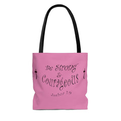 AOP Tote Bag "Be Strong & Courageous" in 3 Sizes (3950333558878)