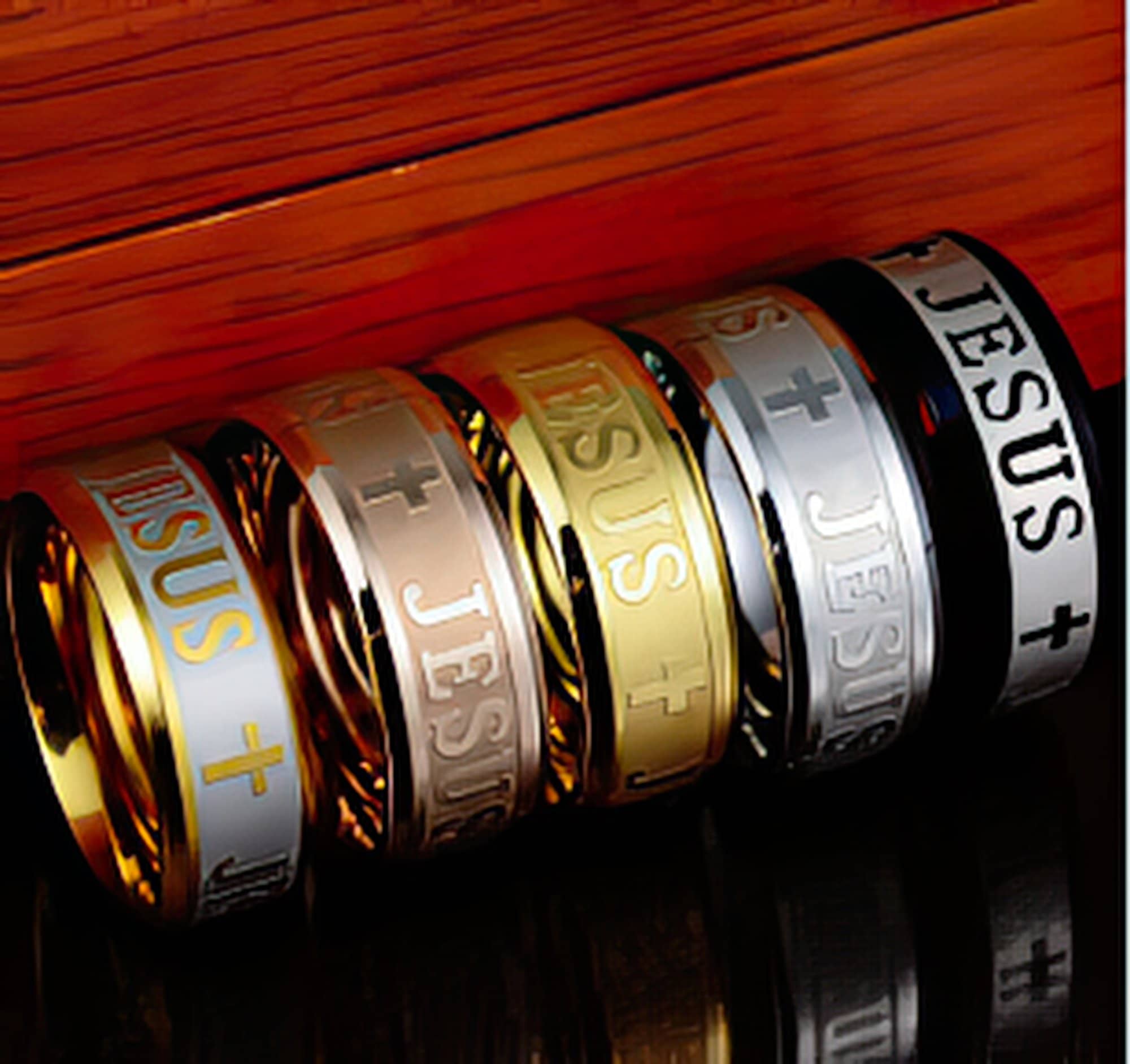 Jesus Stainless Steel Rings in 5 Styles Ships Free from the USA (3940338565214)