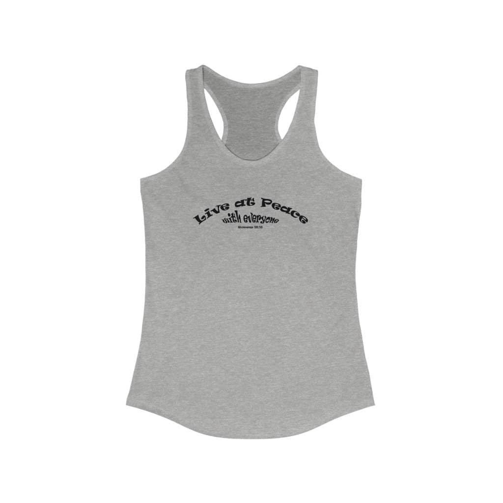 Next Level Ideal Racerback Tank "Live at Peace" (4628520140894)