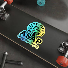 Holographic Die-cut Stickers "Always Stop and Pray"
