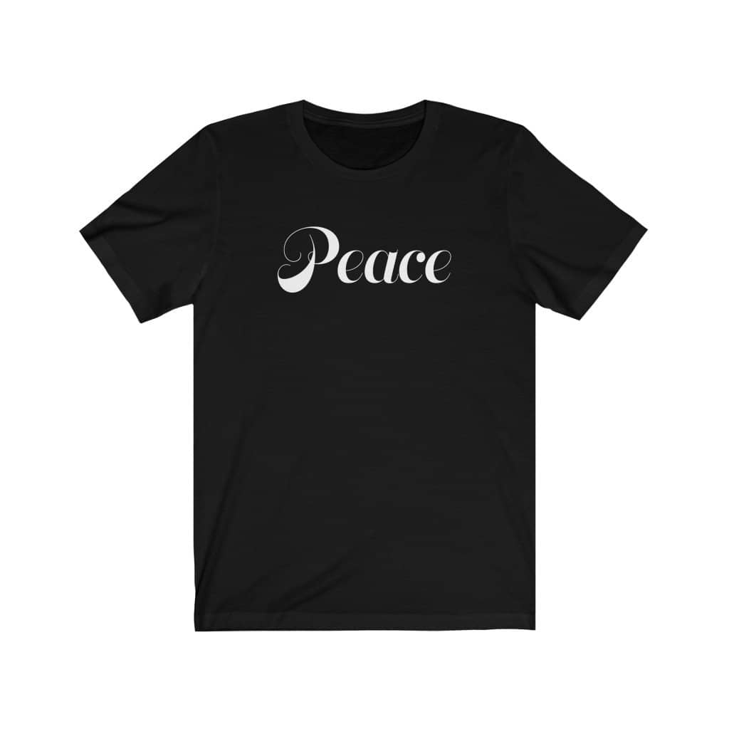 Bella & Canvas Short Sleeve Tee "Peace" white font (4767531728990)