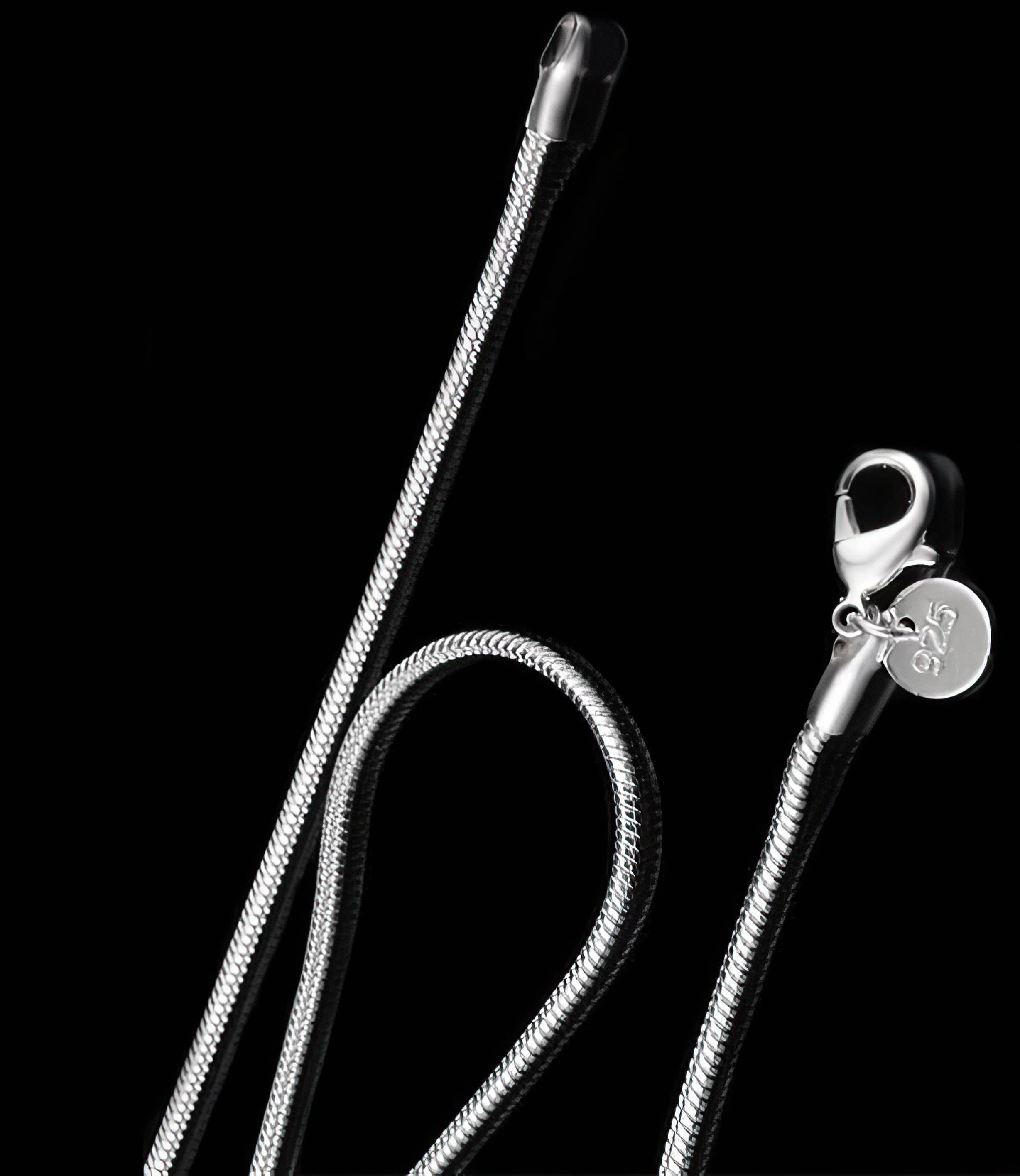 925 Tagged Sterling Silver Plated Snake Chain Necklace 2MM 16-24 inch (4730160382046)