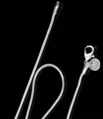 925 Tagged Sterling Silver Plated Snake Chain Necklace 2MM 16-24 inch (4730160382046)