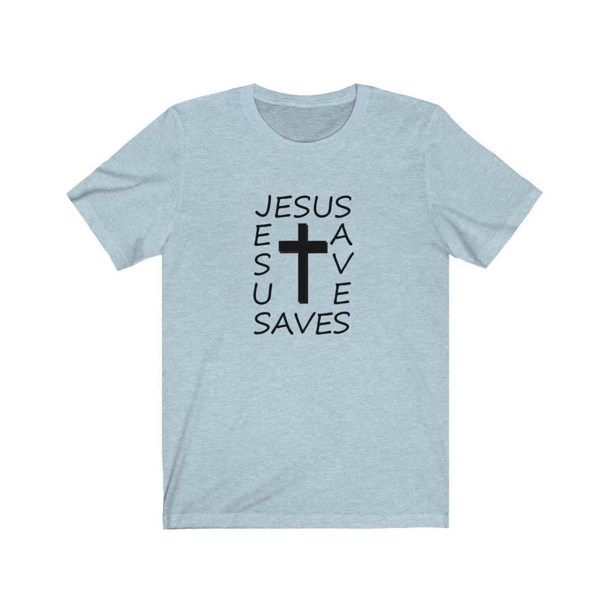 Bella & Canvas 3001 T-Shirt Jesus Saves in 14 Colors and 7 Sizes T-Shirt (3342719811684)