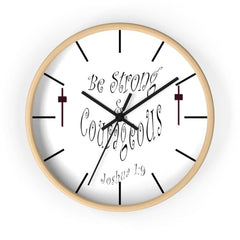 Wall clock "Be Strong & Courageous" (3958407069790)
