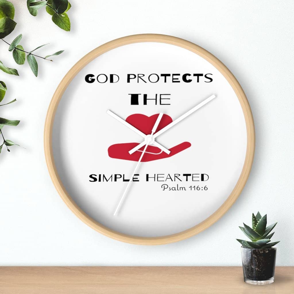 Wall Clock "God Protects the Simple Hearted" (3329333198948)