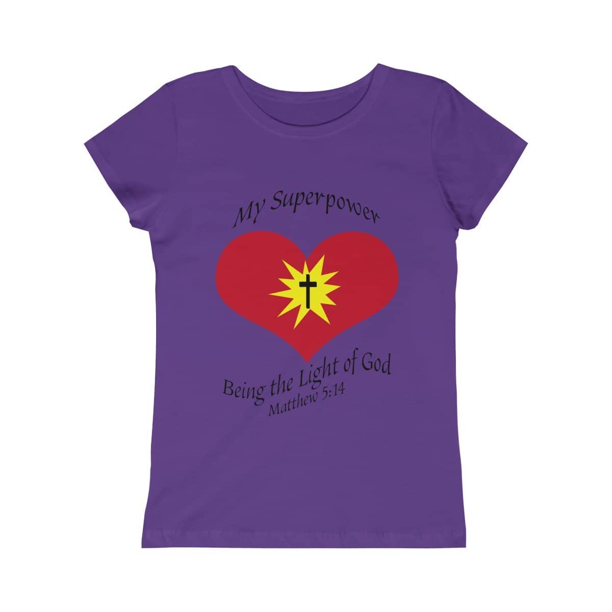 Girls Princess Tee "My superpower" in 5 colors and 5 Sizes (4334316257374)