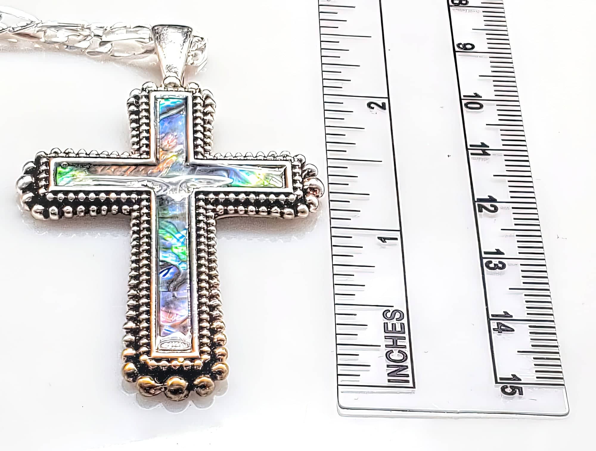 Abalone stone cross