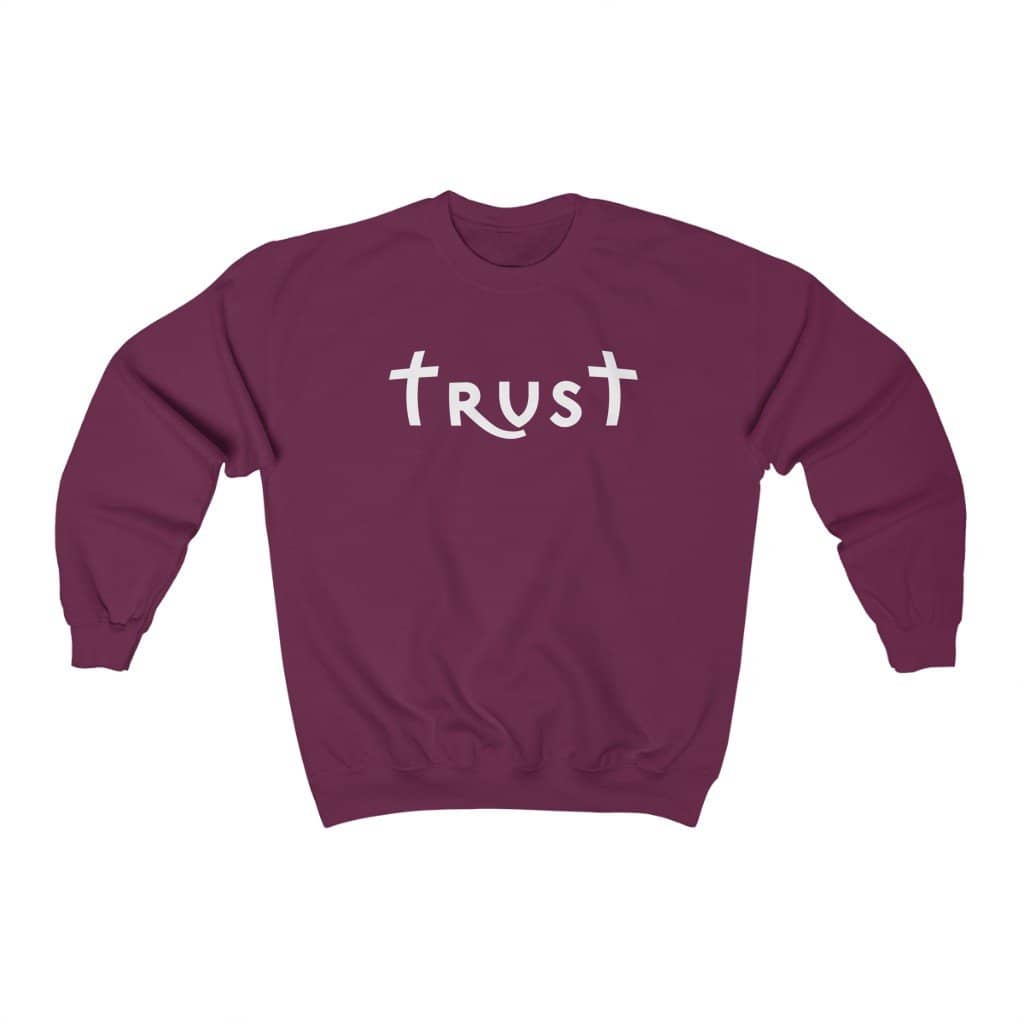 Heavy Blend™ Crewneck Sweatshirt "Trust" white font (4752275112030)