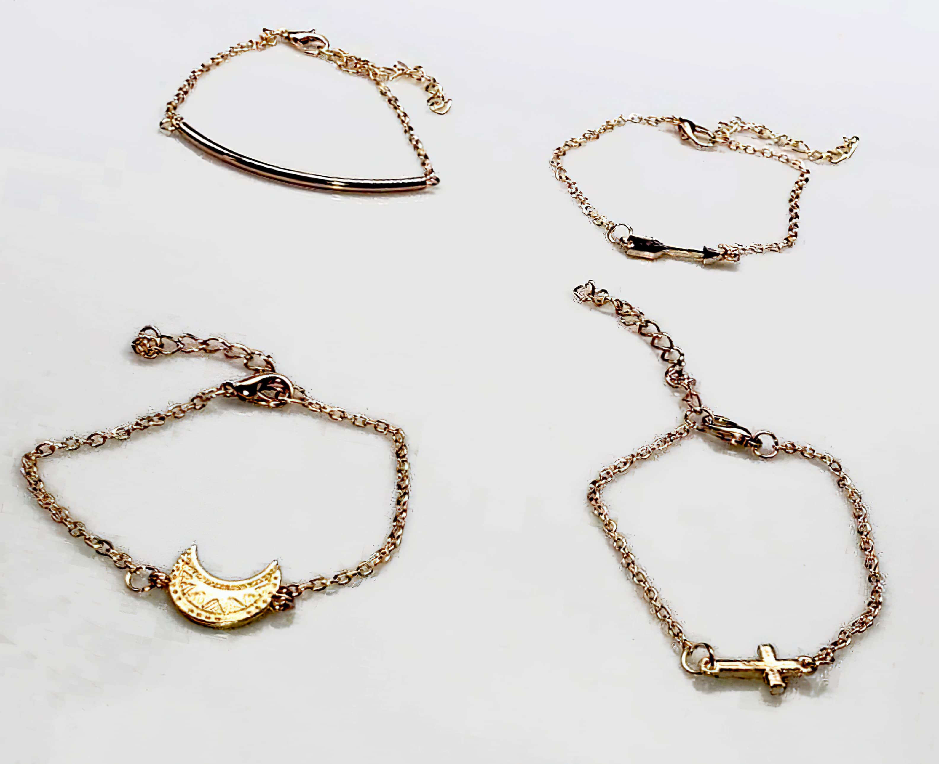 Multi Layer Bracelet "Cross Moon Arrow" Free Shipping (4420536991838)