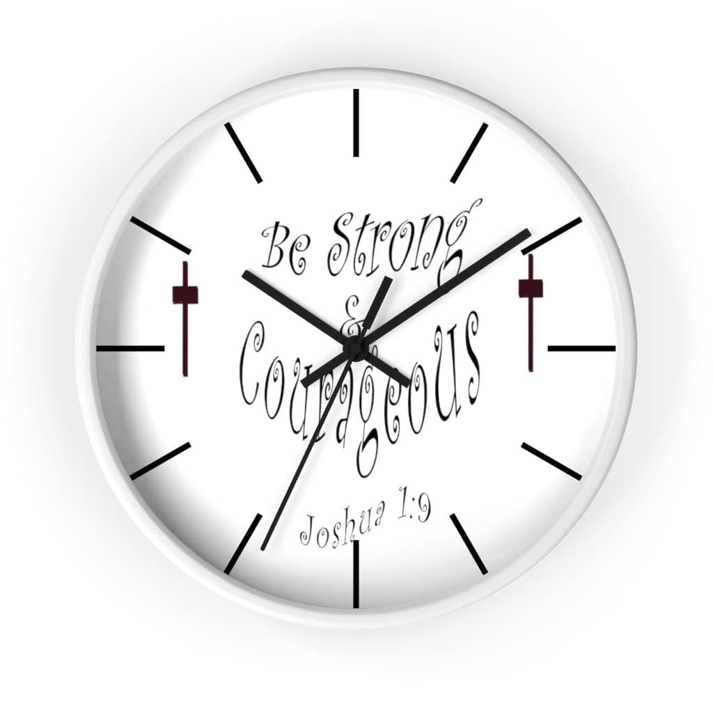 Wall clock "Be Strong & Courageous" (3958407069790)