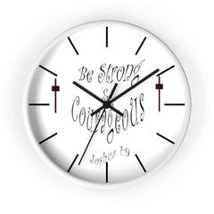Wall clock "Be Strong & Courageous" (3958407069790)