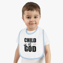 Contrast Trim Jersey Baby Bib "Child of God"
