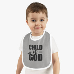 Contrast Trim Jersey Baby Bib "Child of God"