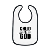 Contrast Trim Jersey Baby Bib "Child of God"