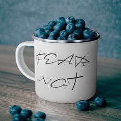 Enamel Camping Mug "Fear Not"