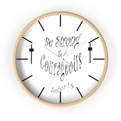 Wall clock "Be Strong & Courageous" (3958407069790)