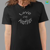 Bella & Canvas Short Sleeve Tee "Love One Another" white font