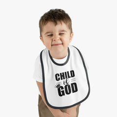 Contrast Trim Jersey Baby Bib "Child of God"