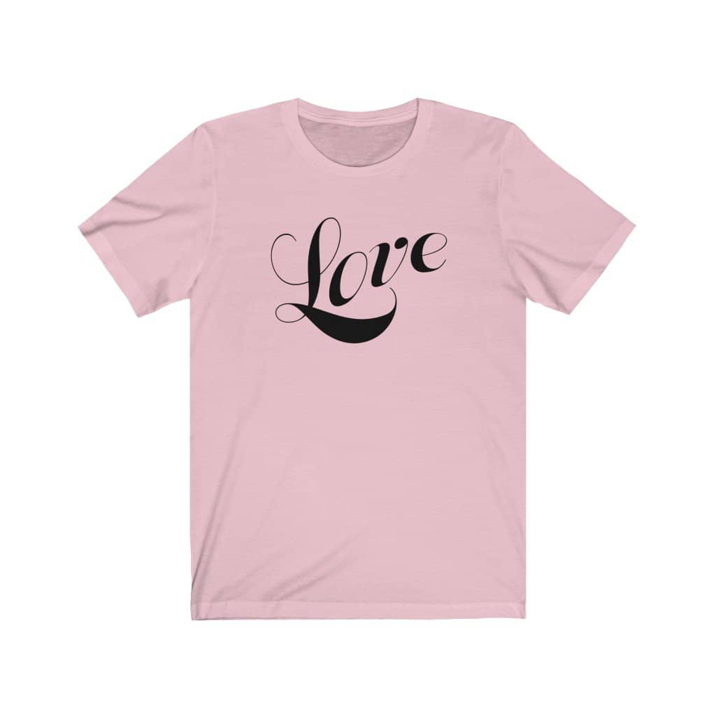 Bella & Canvas Short Sleeve Tee "Love" black font (4735089901662)