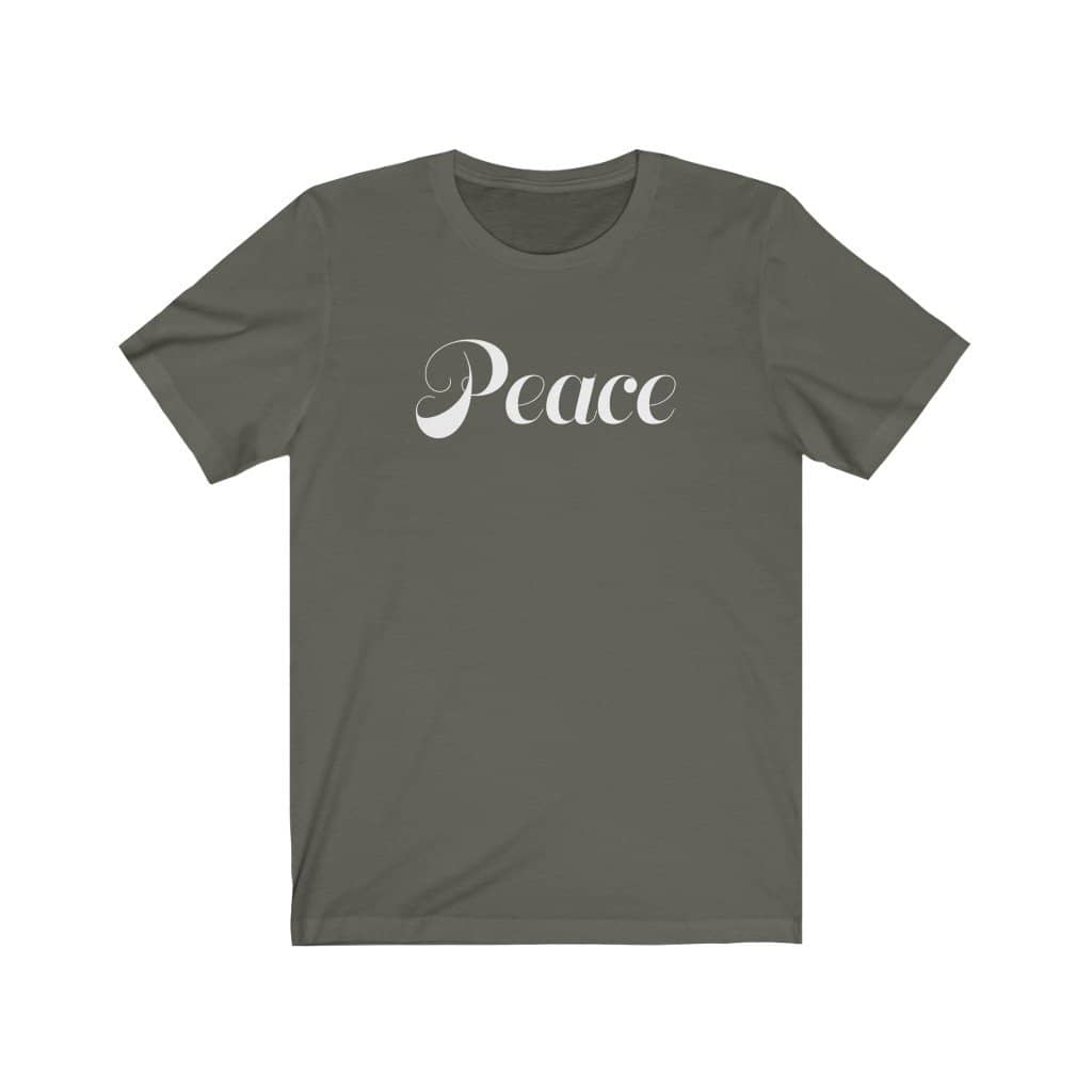 Bella & Canvas Short Sleeve Tee "Peace" white font (4767531728990)