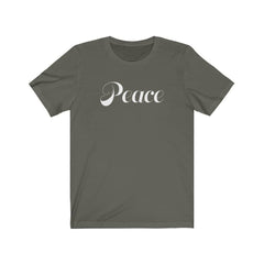 Bella & Canvas Short Sleeve Tee "Peace" white font (4767531728990)