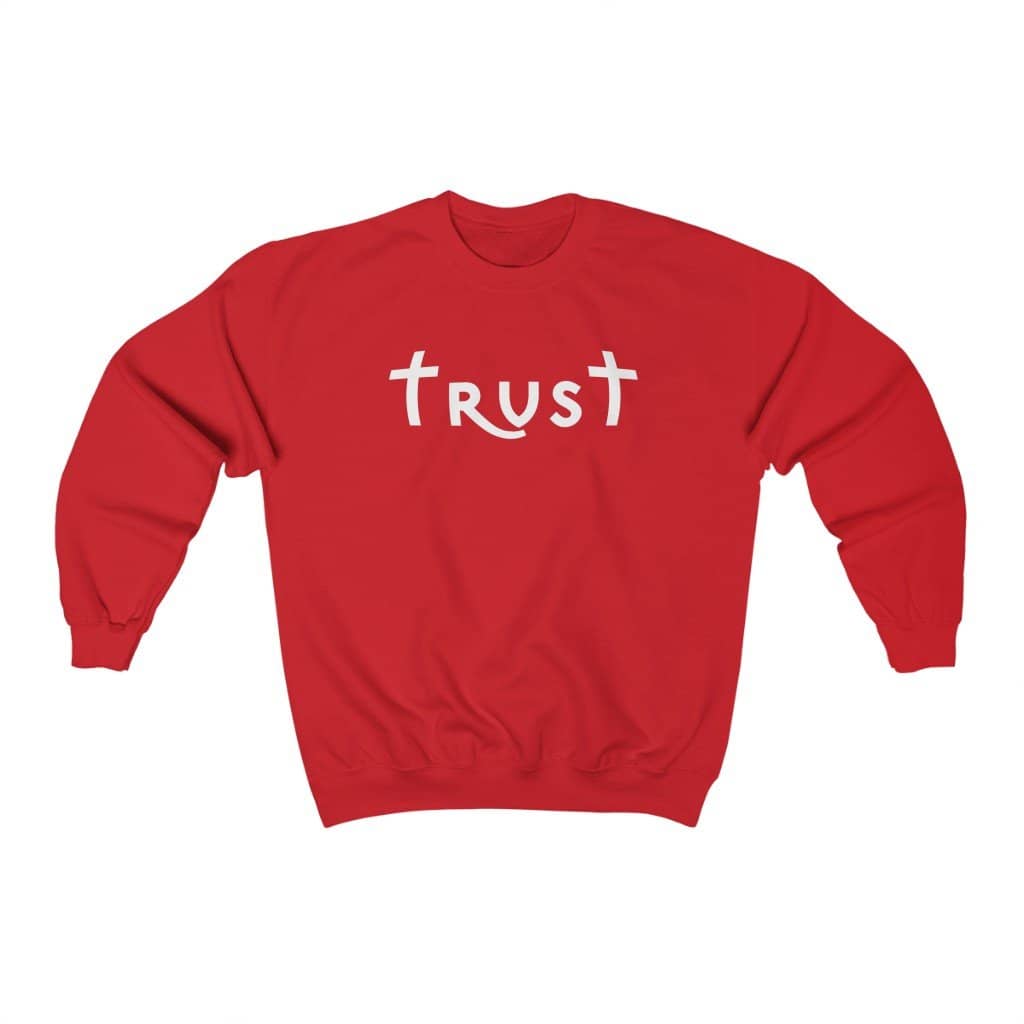 Heavy Blend™ Crewneck Sweatshirt "Trust" white font (4752275112030)