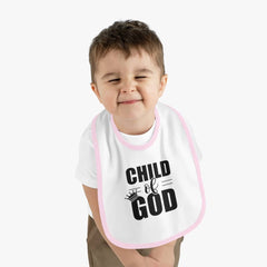 Contrast Trim Jersey Baby Bib "Child of God"