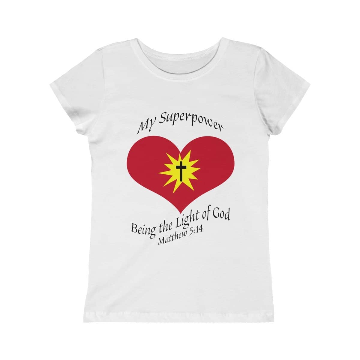 Girls Princess Tee "My superpower" in 5 colors and 5 Sizes (4334316257374)
