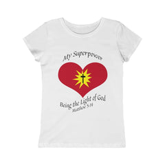 Girls Princess Tee "My superpower" in 5 colors and 5 Sizes (4334316257374)