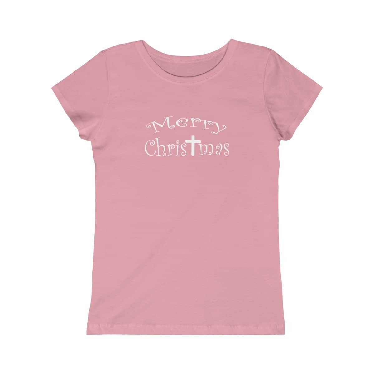 Girls Princess Tee "Merry Christmas" in 7 Colors and 5 Sizes (4339515490398)