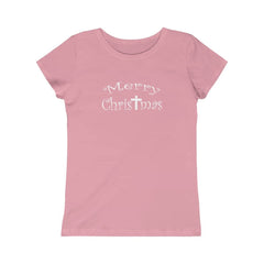Girls Princess Tee "Merry Christmas" in 7 Colors and 5 Sizes (4339515490398)