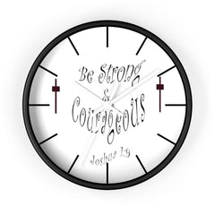 Wall clock "Be Strong & Courageous" (3958407069790)
