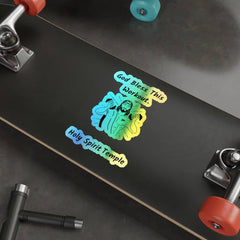 Holographic Die-cut Stickers "God Bless This Workout"
