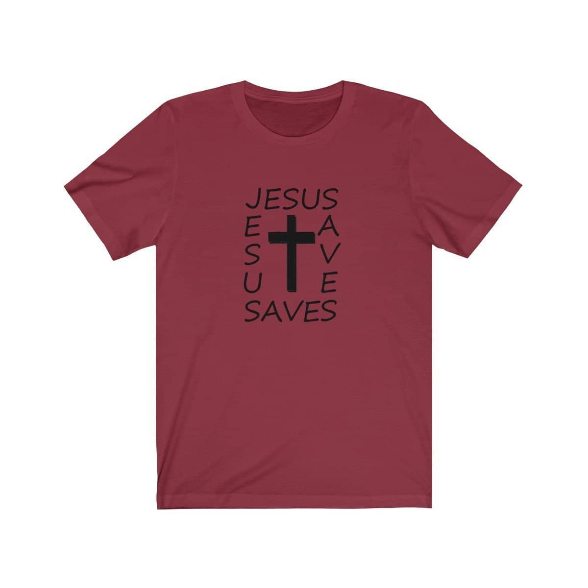 Bella & Canvas 3001 T-Shirt Jesus Saves in 14 Colors and 7 Sizes Cardinal / XS T-Shirt (3342719811684)
