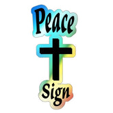 Holographic Die-cut Stickers "Peace Sign"