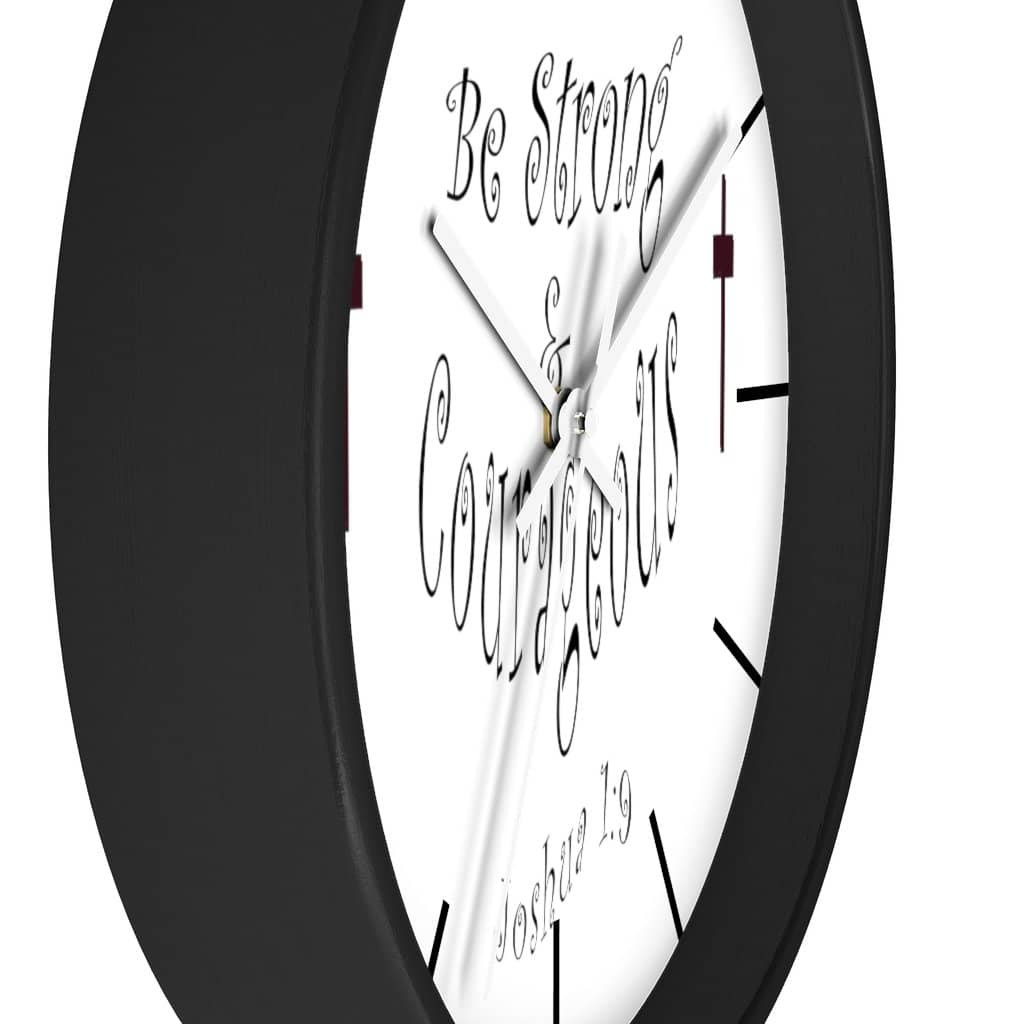 Wall clock "Be Strong & Courageous" (3958407069790)