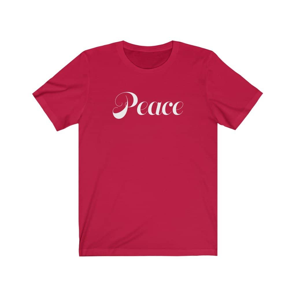 Bella & Canvas Short Sleeve Tee "Peace" white font (4767531728990)