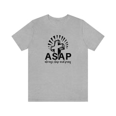 Bella & Canvas Short Sleeve Tee "Always Stop And Pray" black graphic