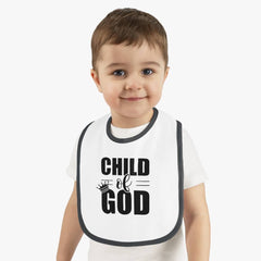 Contrast Trim Jersey Baby Bib "Child of God"