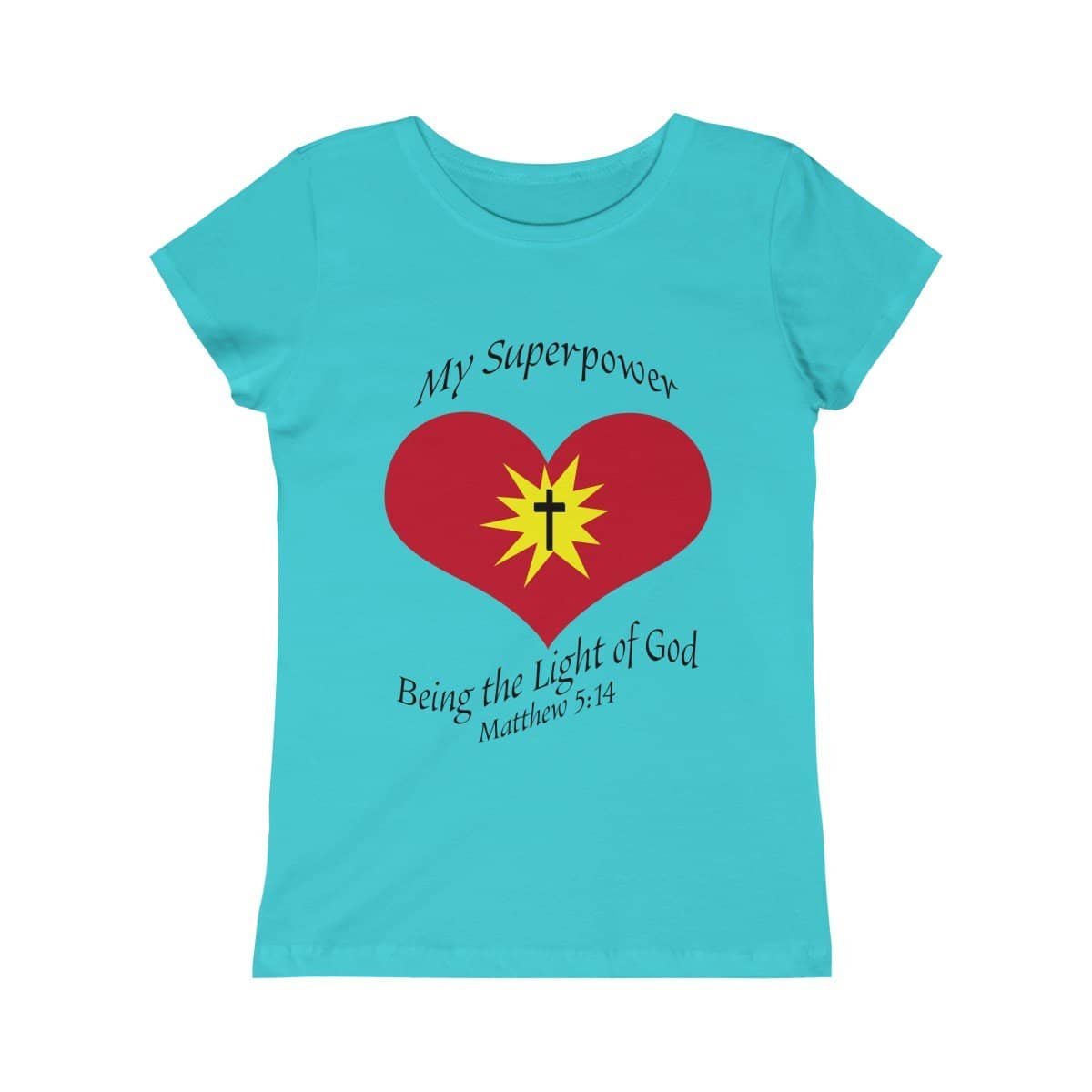 Girls Princess Tee "My superpower" in 5 colors and 5 Sizes (4334316257374)