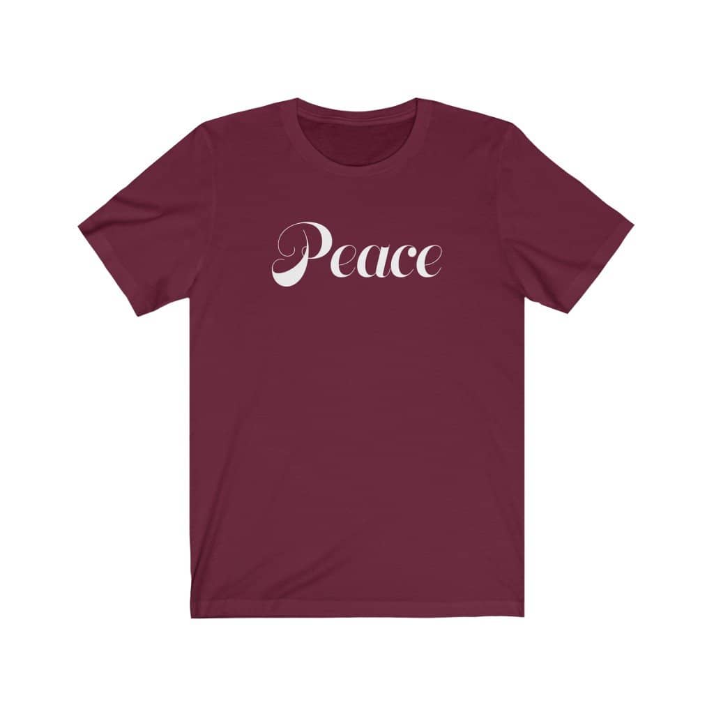 Bella & Canvas Short Sleeve Tee "Peace" white font (4767531728990)