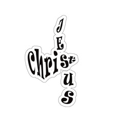 Kiss-Cut Stickers "Jesus Christ" in Transparent or White in 4 Sizes (3575915872356)