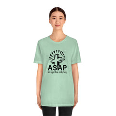 Bella & Canvas Short Sleeve Tee "Always Stop And Pray" black graphic